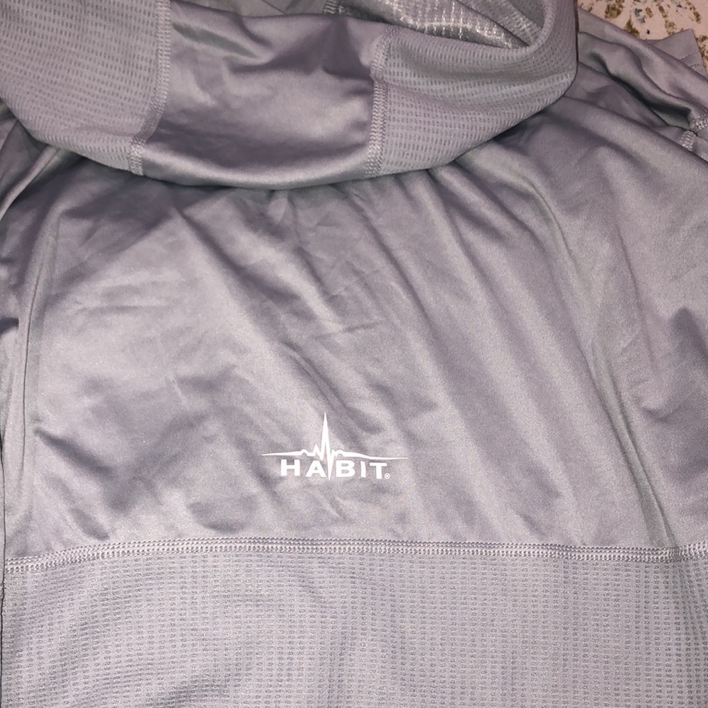 Habit size medium blue grey solar factor hooded pullover athletic top - Picture 8 of 9
